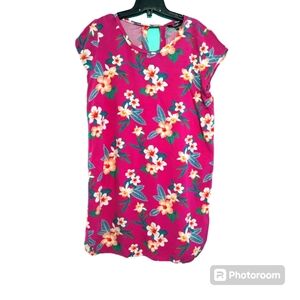 Short Sleeve Top/Blouse. Size M. Pink/Floral.